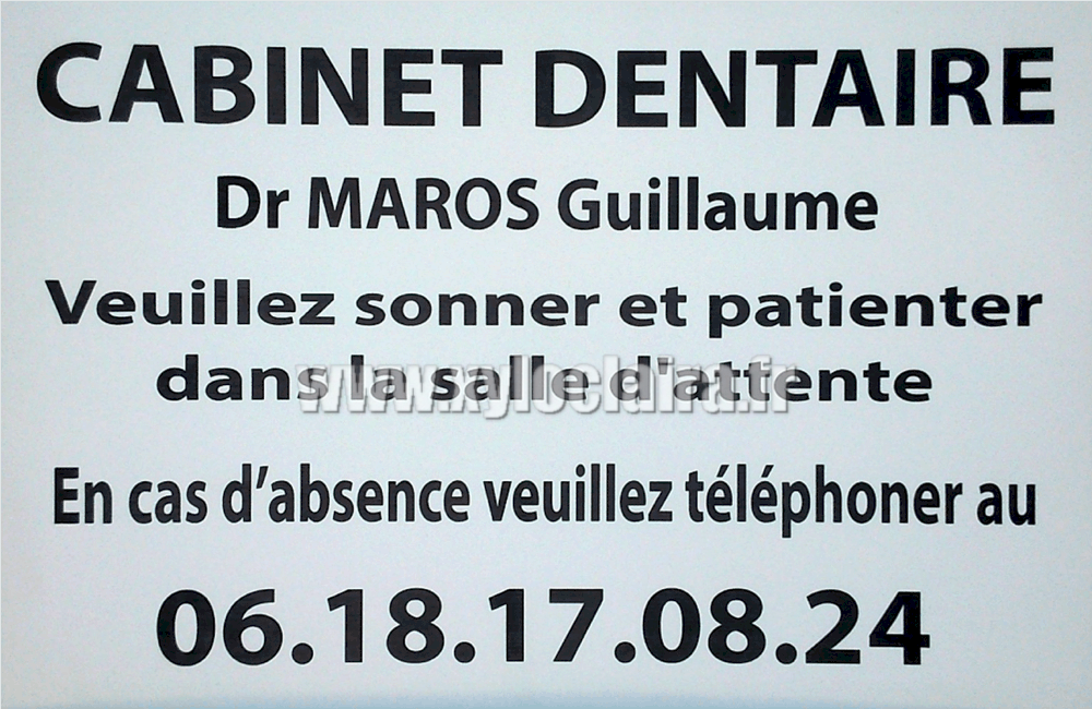 Réf : 21919 Gravoply2 - 300x200mm - 6 lignes - Plaque cabinet dentaire