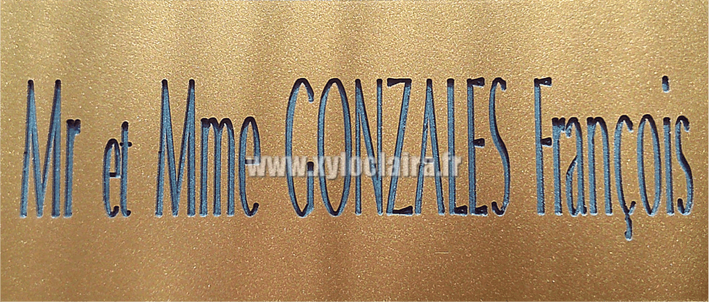 Réf : 17927 Gravoglas 2 plex brillant - Mr et Mme NOM Prénom