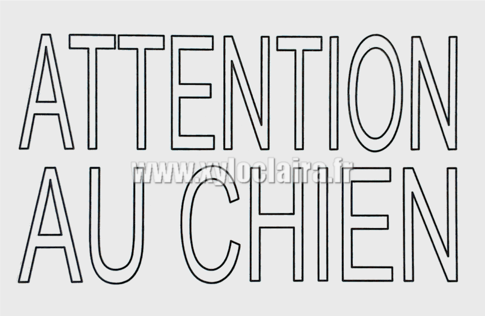 Réf : 18984 Gravo-ultra-mat - blanc-2Lignes - attention-au-chien - Police ALMA