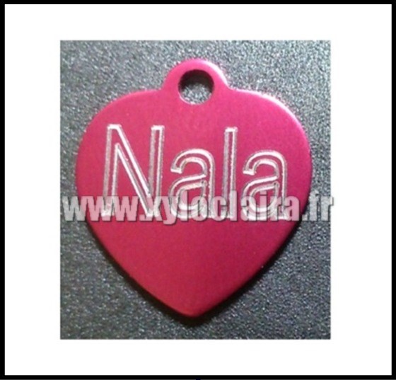 Médailles d'Animaux coeur alu nala