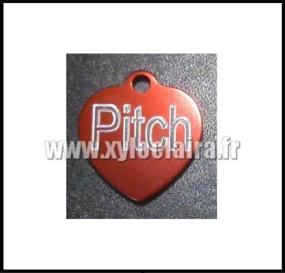 Médailles d'Animaux coeur rouge alu pitch