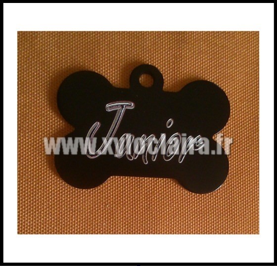 Médailles d'Animaux os alu noir junior