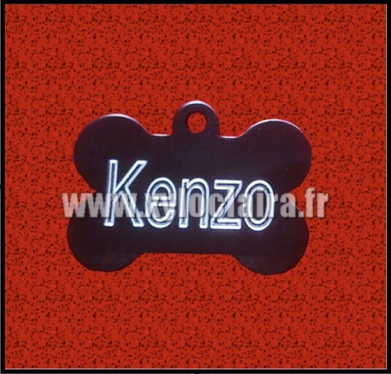 Médailles d'Animaux alu noir os kenzo