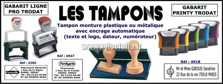 Les tampons xyloclaira