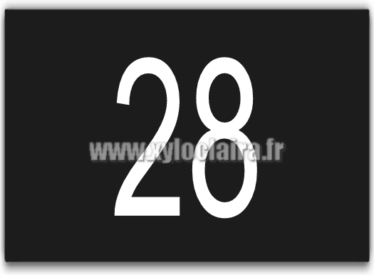 Plaque abs - gravoply - noir gravure blanc - 1 ligne numéro