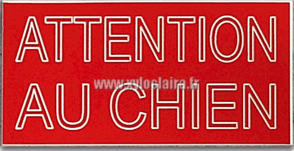 Réf : 18987 Gravoply ultra en mat - 100x50mm - attention-au-chien - 2 lignes