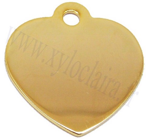Coeur doré médaille d'animaux qualité bijouterie