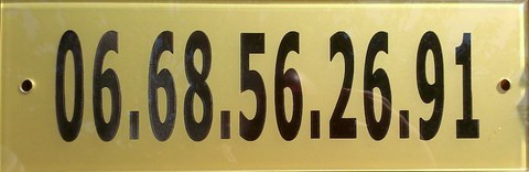 Réf : 18235 Gravoglas 1 - Plaque murale 300x100mm - ep:3mm - 1 ligne - Ostéopathe - Téléphone