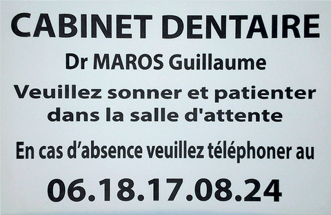 Réf : 21919 Gravoply2 - 300x200mm - 6 lignes - Plaque cabinet dentaire