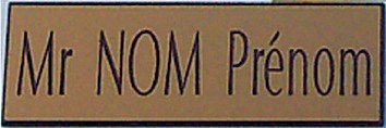 Réf : 17927 Plaque de boite-aux-lettres - 60x20mm - Mr-NOM-Prénom​