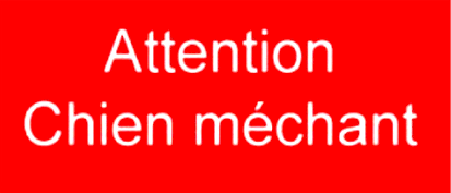 Réf : 18987 Gravoply ultra en mat - 70x30mm - 12 lignes - Attention chien méchant