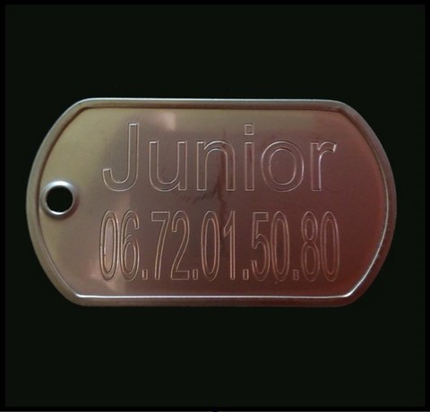 Médailles d'Animaux militaire acier inoxidable junior