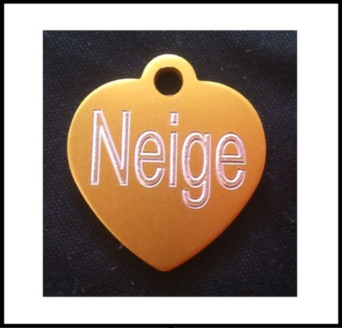 Médailles d'Animaux coeur doré alu neige