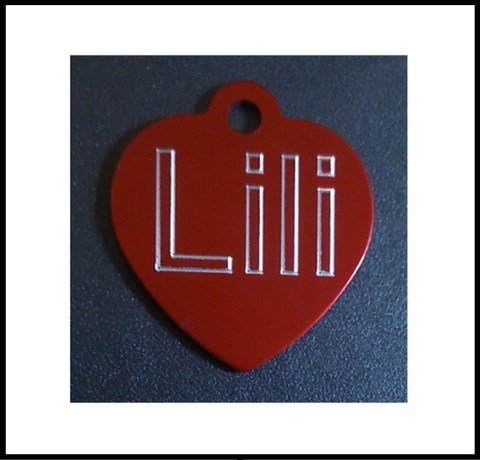 Médailles d'Animaux coeur rouge alu lili