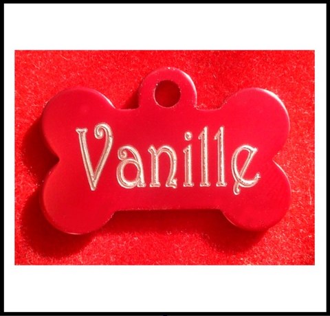 Médailles d'Animaux os alu rouge vanille