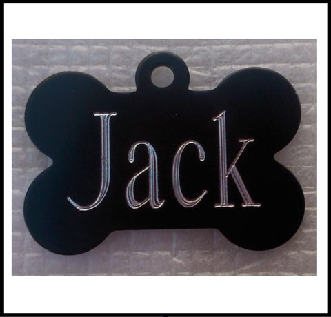 Médailles d'Animaux os alu noir jack