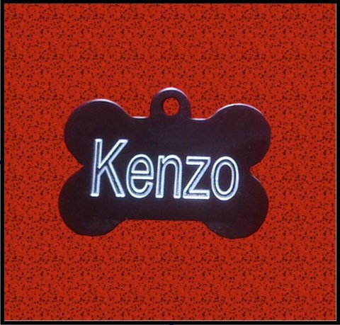 Médailles d'Animaux alu noir os kenzo