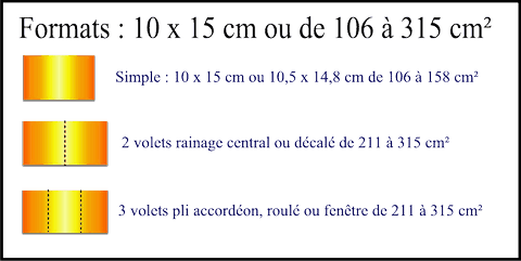 Formats carte d'invitation ou correspondance