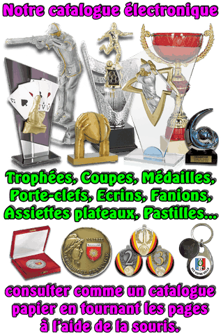 xyloclaira catalogue trophées,coupes,médailles,porte-clefs,fanions,ecrins...